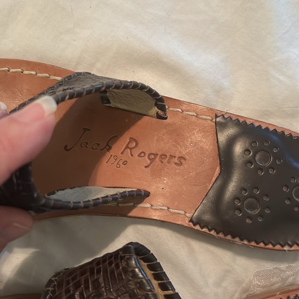 Jack Rogers Dark Brown Woven Leather Sandals SZ 8 - Picture 3 of 7